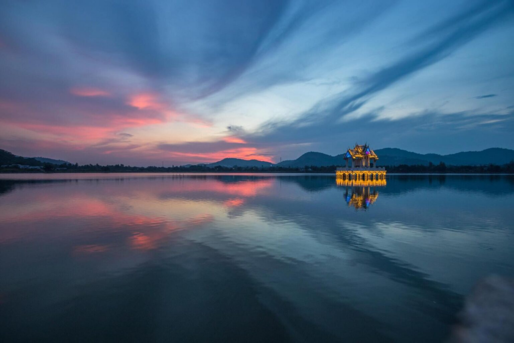 ที่เที่ยวหัวหิน ชมพระอาทิตย์ตกที่อ่างเก็บน้ำเขาเต่า