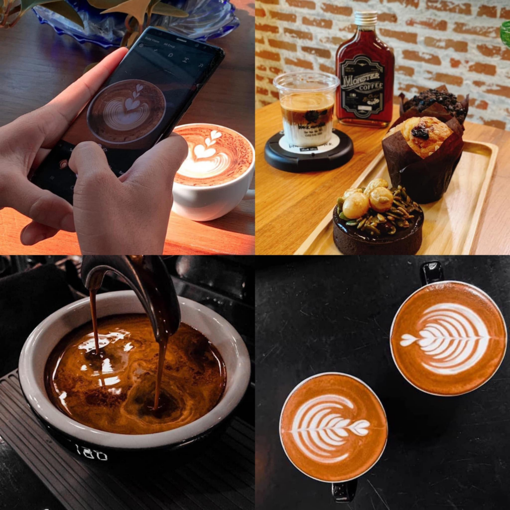ถ่ายรูปคาเฟ่สวย หัวหิน แสงธรรมชาติ มุม Flat Lay กาแฟสวยๆ