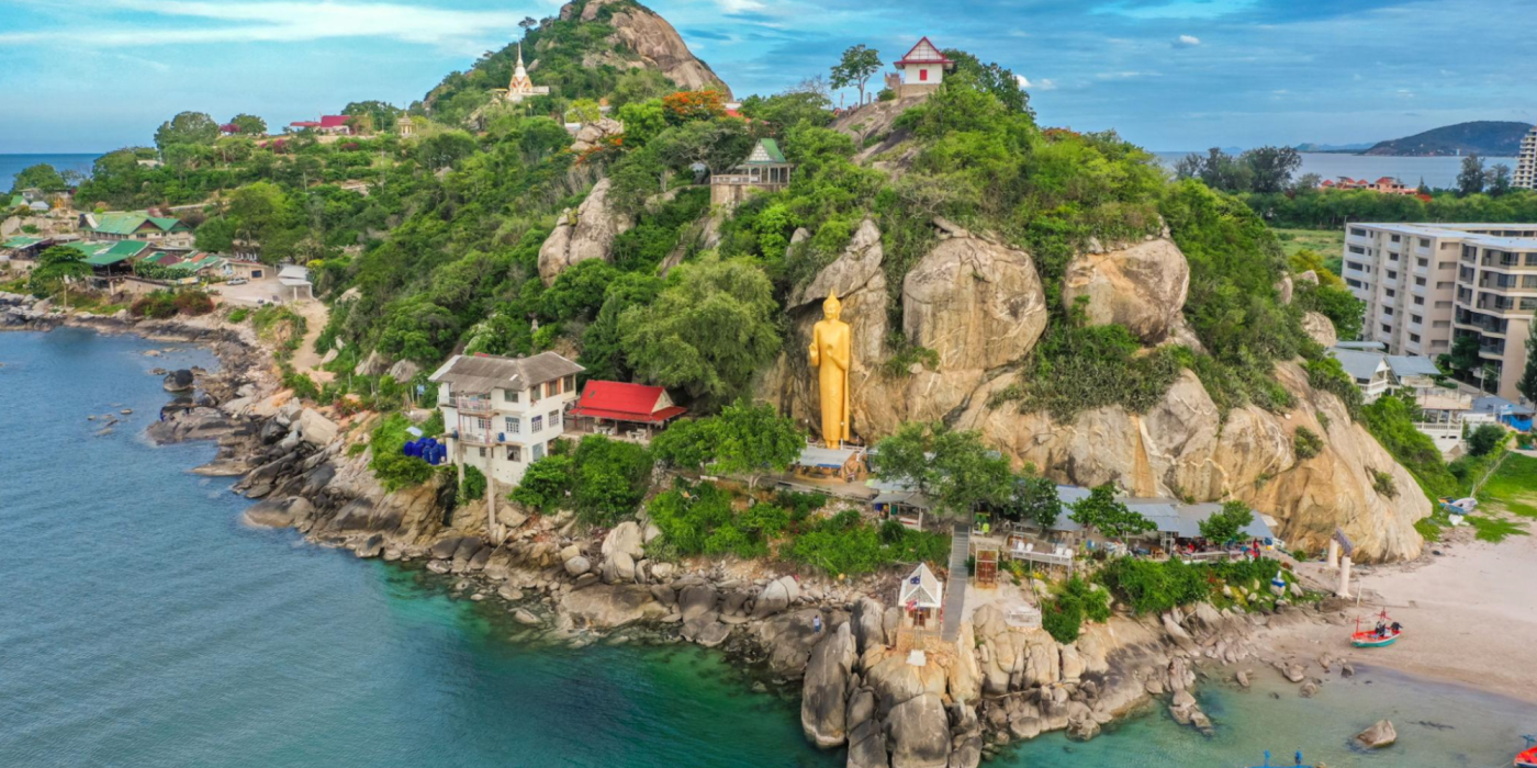 วัดเขาตะเกียบ หัวหิน วัดบนเขายื่นออกไปในทะเลกับวิว 360 องศา